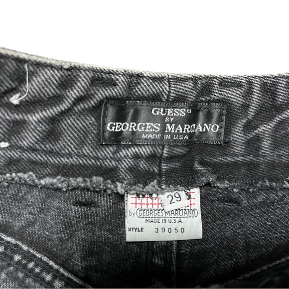 Vintage 90s GUESS jeans black  wash high waisted straight leg size 26 - Picture 6 of 11